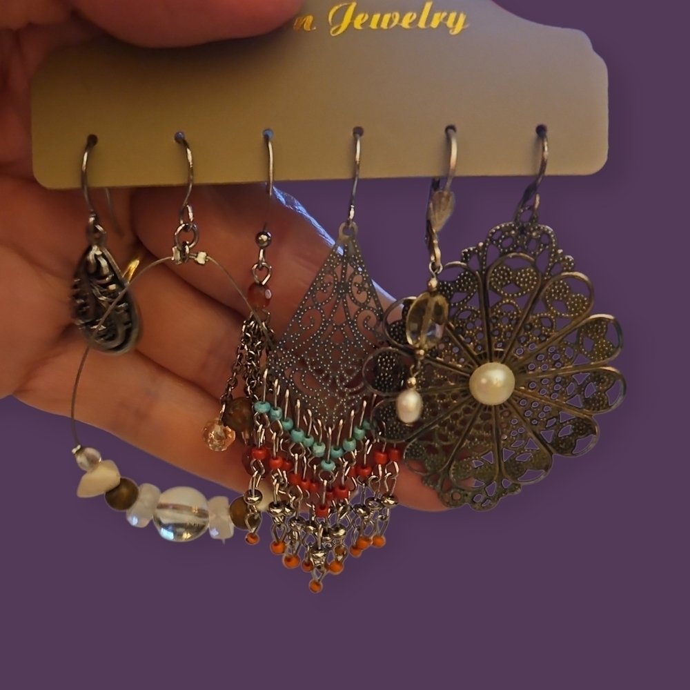 Vintage Six Single Whimsical Boho Dangle Hook Earring Set